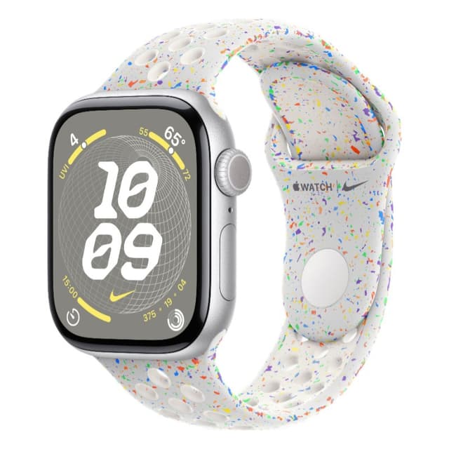 Apple Watch Series 10, 42 мм, серебристый алюминий, спортивный ремешок Nike цвета "Pure Platinum", S/M (MWWW3)