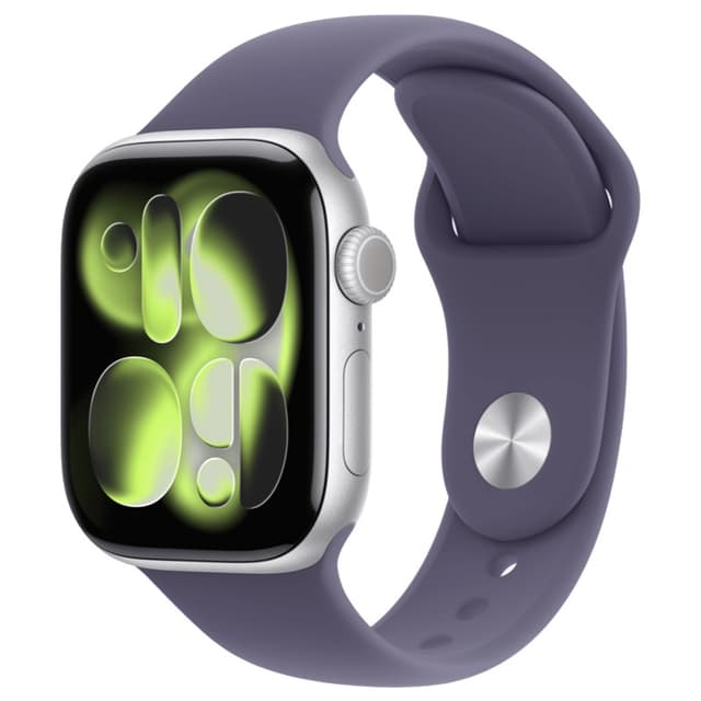 Apple Watch Series 11, 42 мм, алюминий цвета «Silver», спортивный ремешок "Purple Fog", S/M (MF8H4)