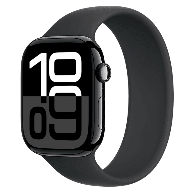 Apple Watch Series 10, 42 мм, алюминий цвета "чёрный глянец", Solo Loop Black, размер 1 (MWWX3)