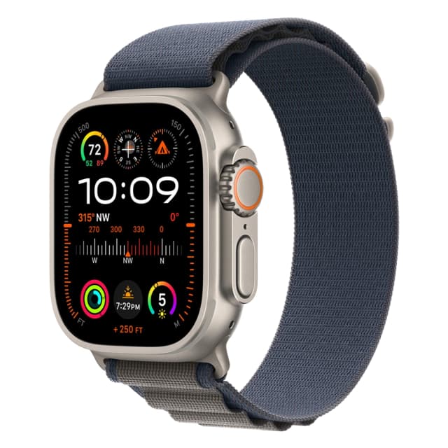 Apple Watch Ultra 2 49mm Titanium Alpine Loop, Blue S