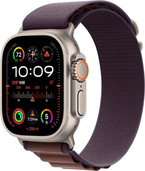 Apple Watch Ultra 2 GPS+Cellular 49mm, ремешок "Indigo Alpine Loop" размер L 165-210 mm (MREW3)