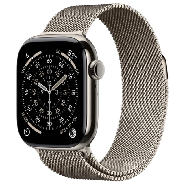 Apple Watch Series 11 GPS + Cellular, 46 мм, Natural Titanium, Миланская петля "Natural", M/L (MFD04)
