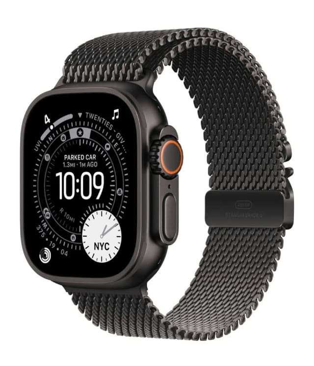 Apple Watch Ultra 3 (2025) GPS+Cellular 49mm, Black Titanium ремешок "Black Titanium Milanese Loop", размер L 165–210 mm (MF1T4)