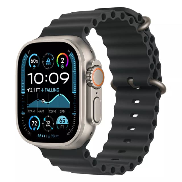 Apple Watch Ultra 2 (2024) 49mm Natural Titanium, Ocean Band, Black
