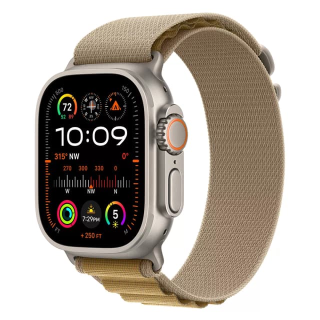 Apple Watch Ultra 2 (2024) 49mm Natural Titanium, Alpine Loop, Tan M
