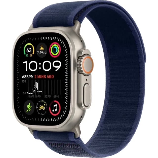 Apple Watch Ultra 2 (2024) GPS+Cellular 49mm, Natural Titanium ремешок "Blue Trail Loop", размер S/M 130-190mm (MX4J3)
