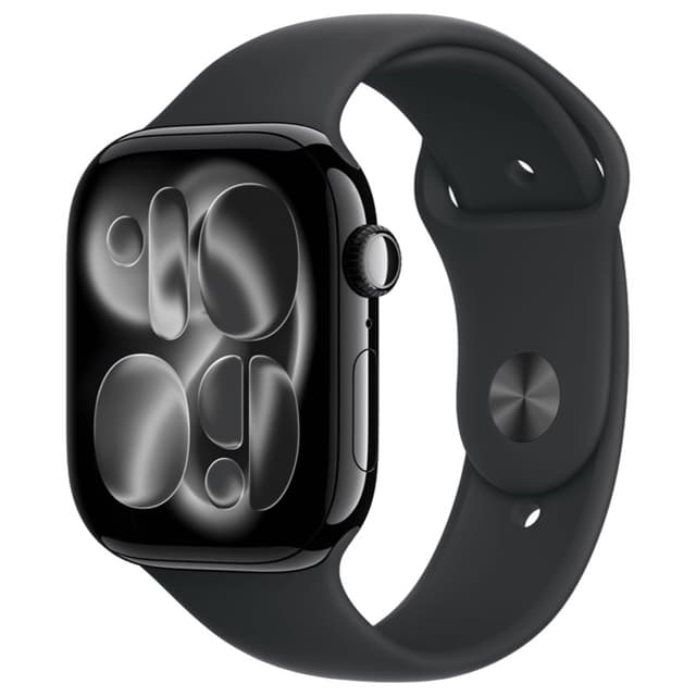 Apple Watch Series 11, 46 мм, алюминий цвета «Jet Black», спортивный ремешок "Black", S/M (MEUW4)