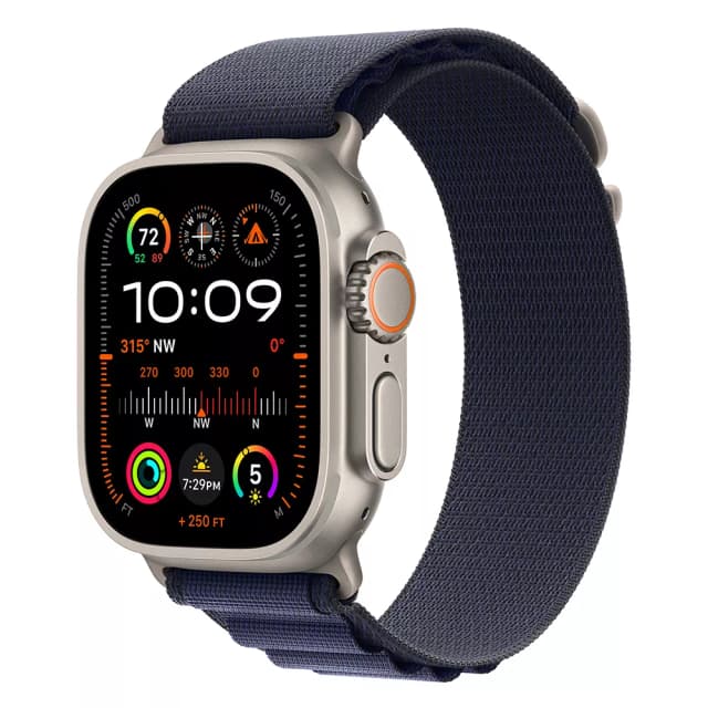 Apple Watch Ultra 2 (2024) 49mm Natural Titanium, Alpine Loop, Navy M