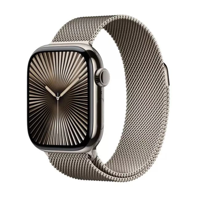 Apple Watch 10 46mm, Titanium Natural Milanese Loop M/L